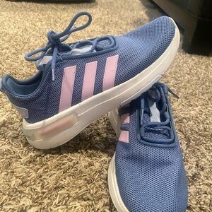 Adidas Kids Blue and Pink Sneakers